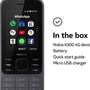 Nokia 6300 4G | Unlocked | Dual SIM | Light Charcoal
